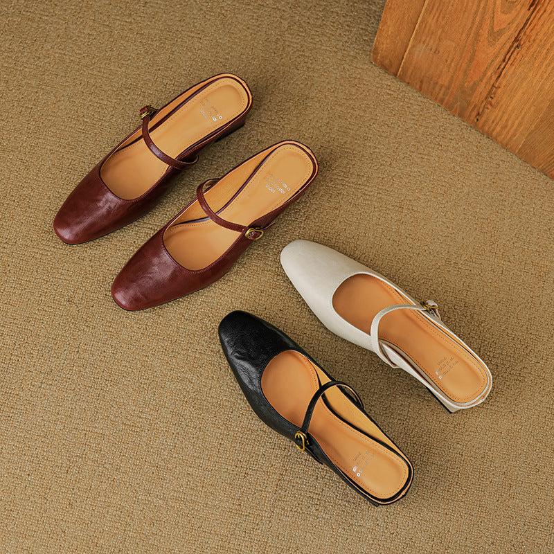 Vian Authentic Leather Mules