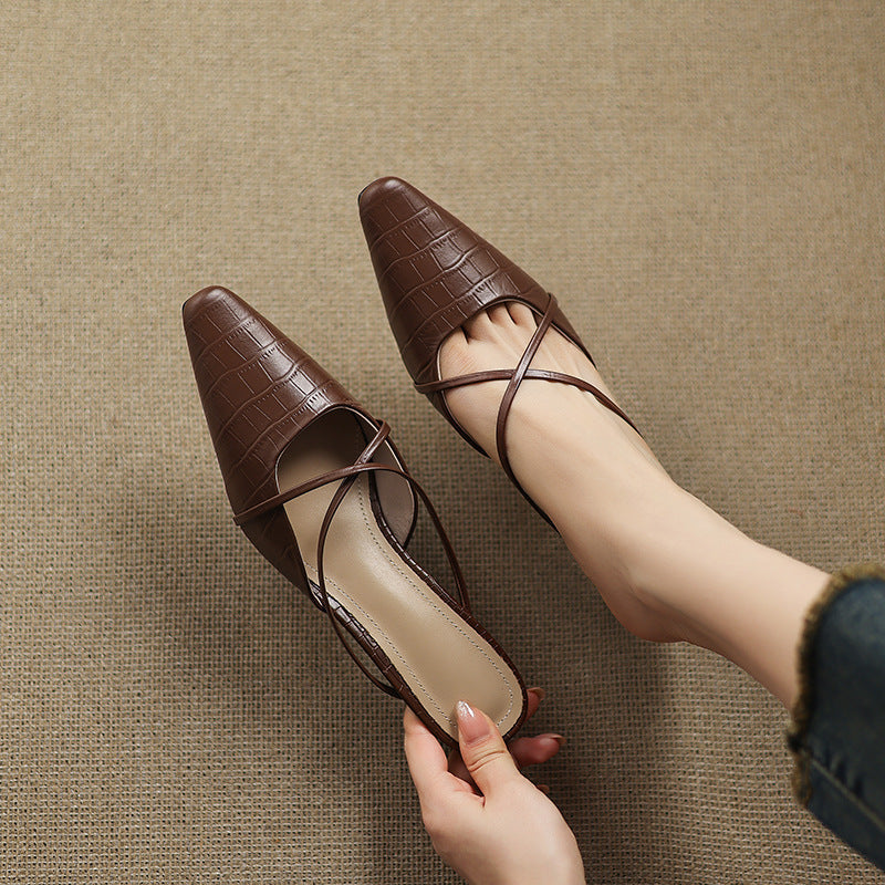 Véritable Mules en Cuir Mire