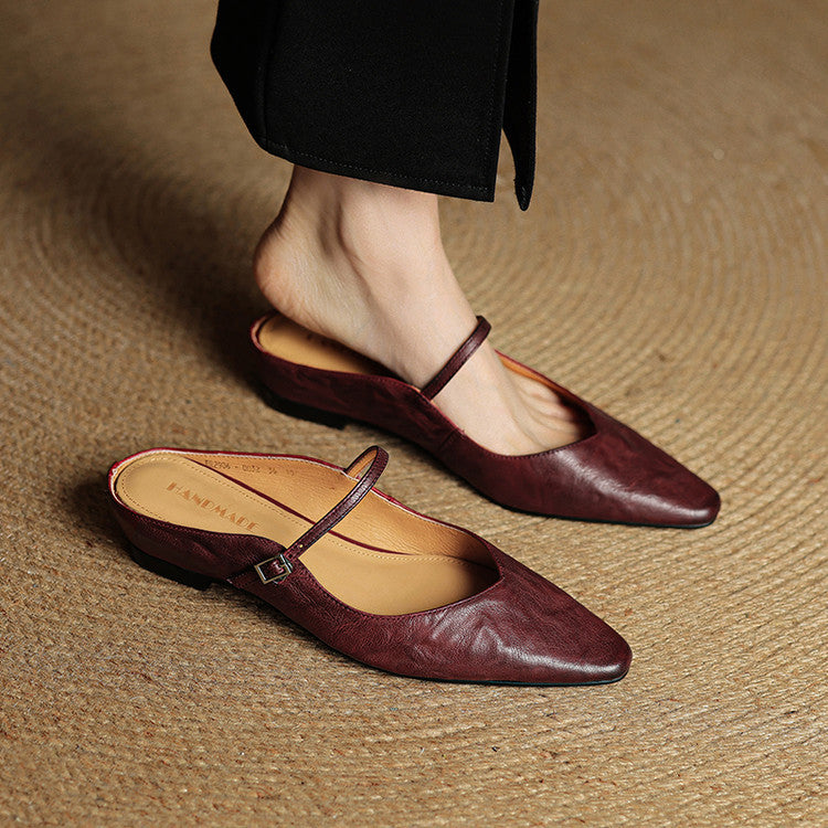 Véritable Mules en Cuir Orella