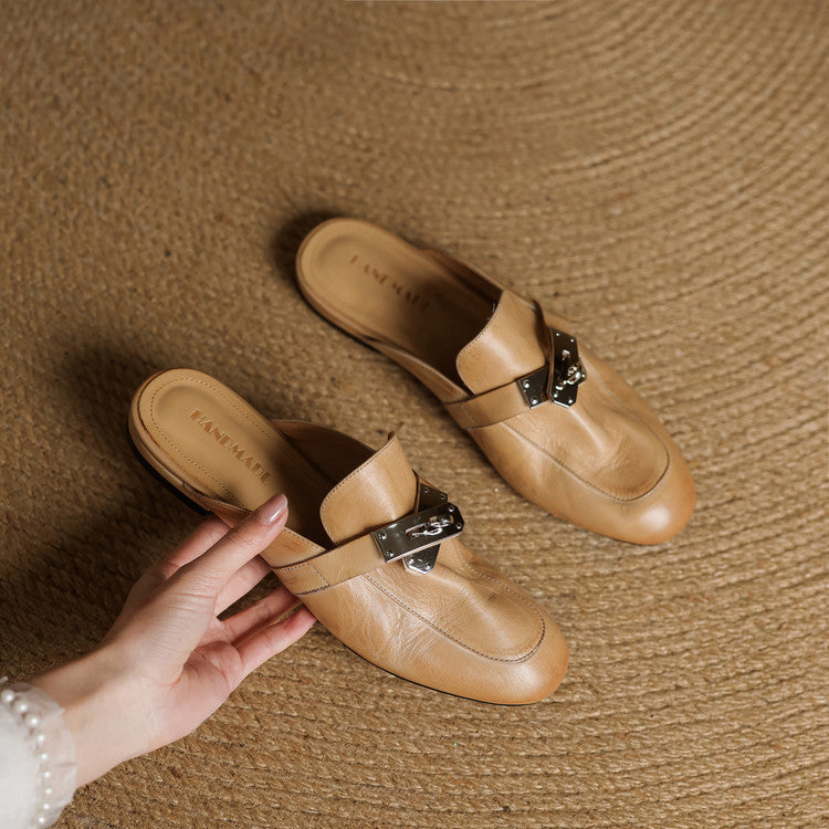 Carla Mules en Cuir Authentique