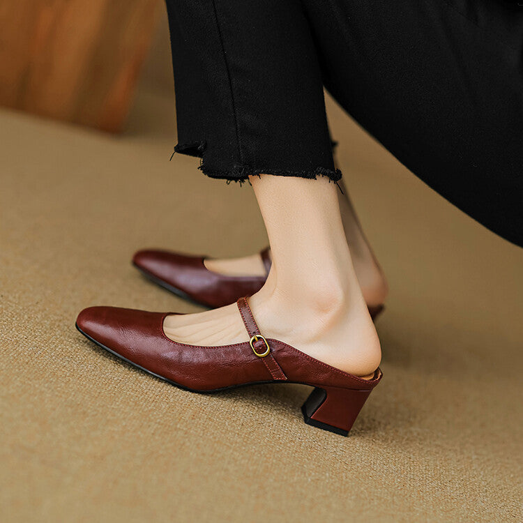 Vian Authentic Leather Mules