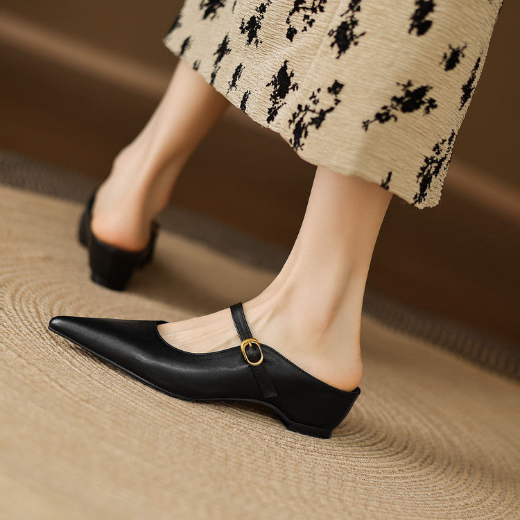 Authentic Leather Neok Mules