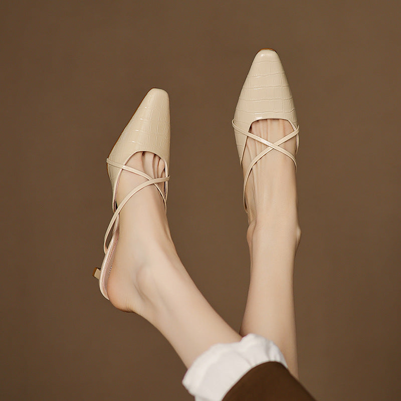 Véritable Mules en Cuir Mire