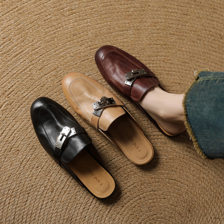 Carla Mules en Cuir Authentique