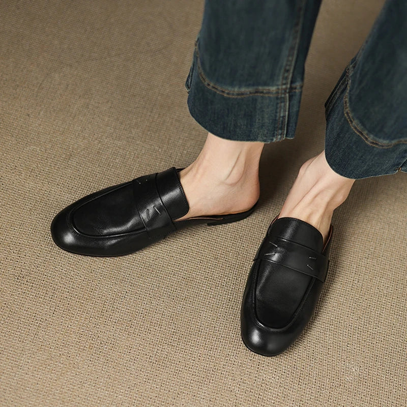 Serin Mules en Cuir Authentique