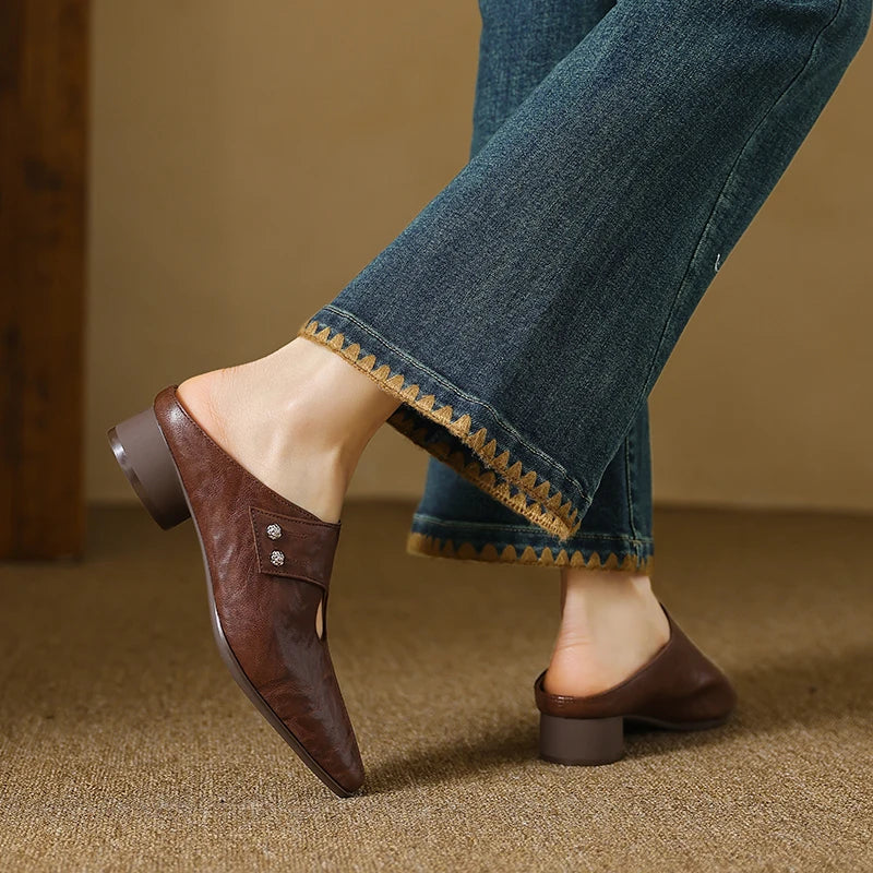 Genuine Leather Agnit Mules