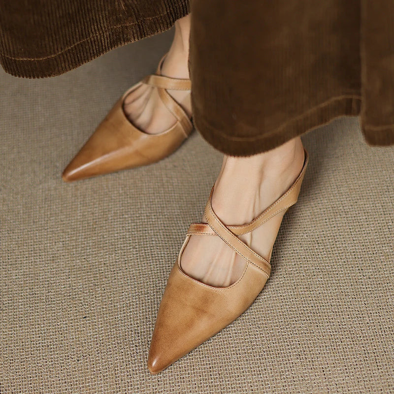 Aluna Mules en Cuir Authentique
