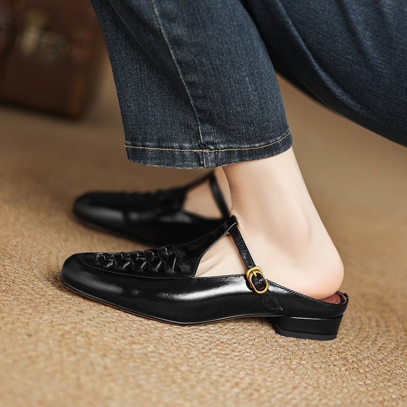 Véritable Mules en Cuir Elya