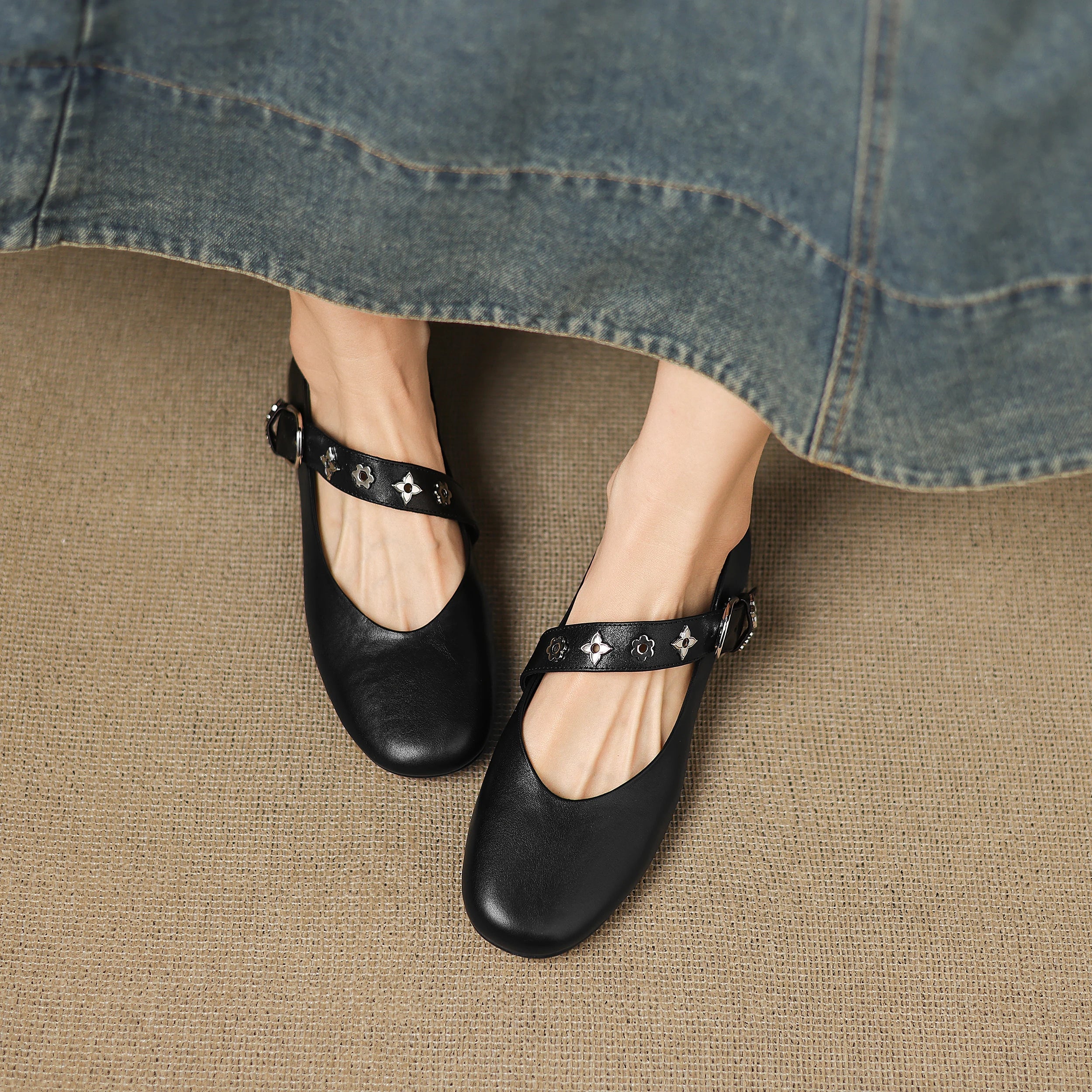 Elda Ballerinas en Cuir Authentique