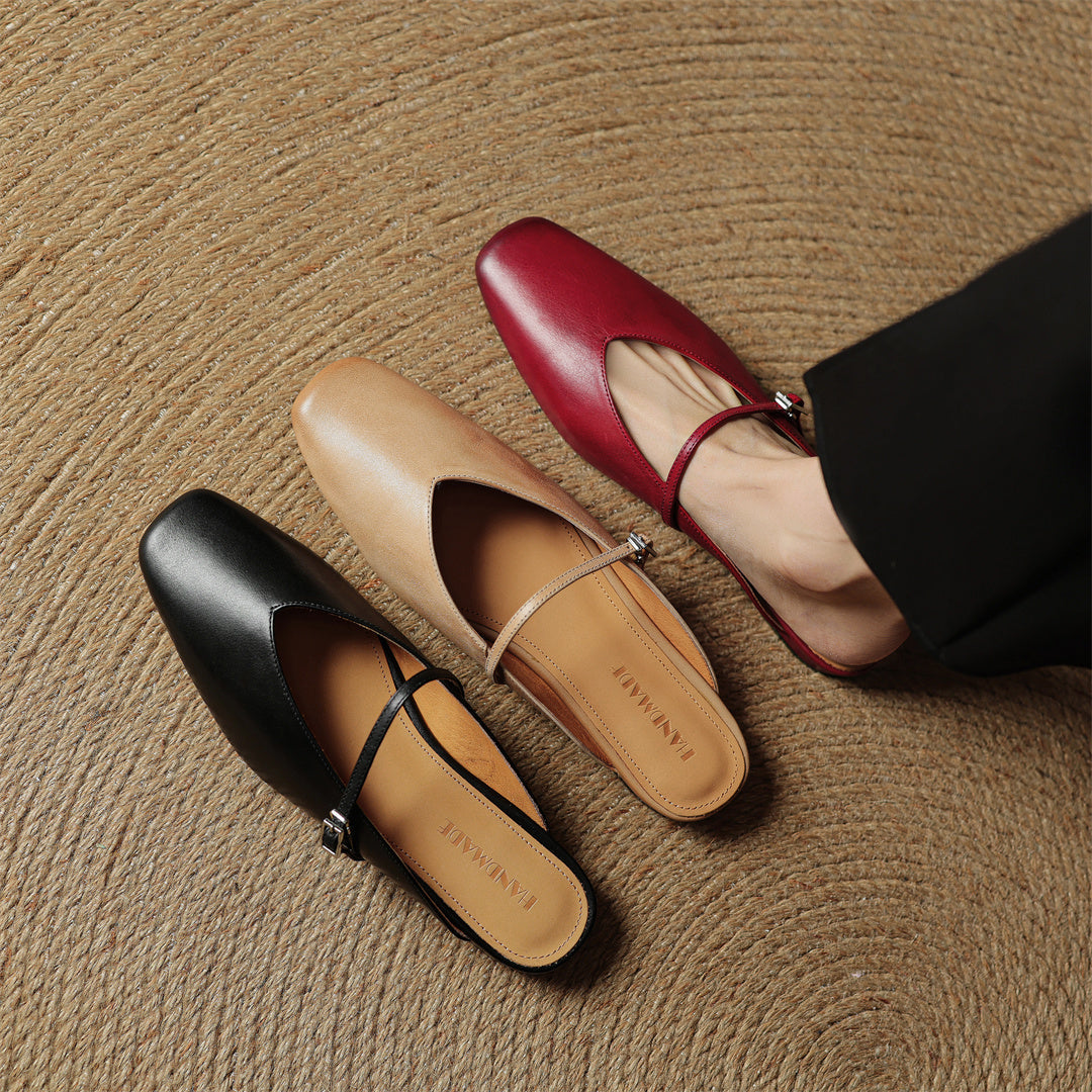 Authentic Leather Miral Mules