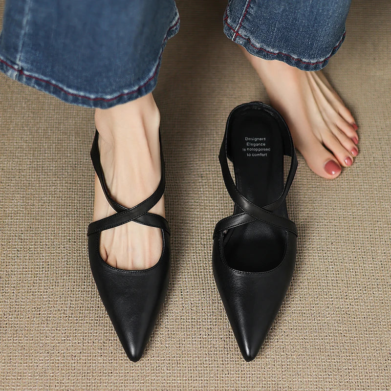 Aluna Mules en Cuir Authentique