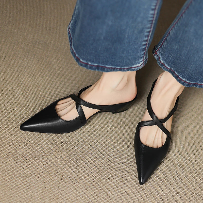 Aluna Mules en Cuir Authentique