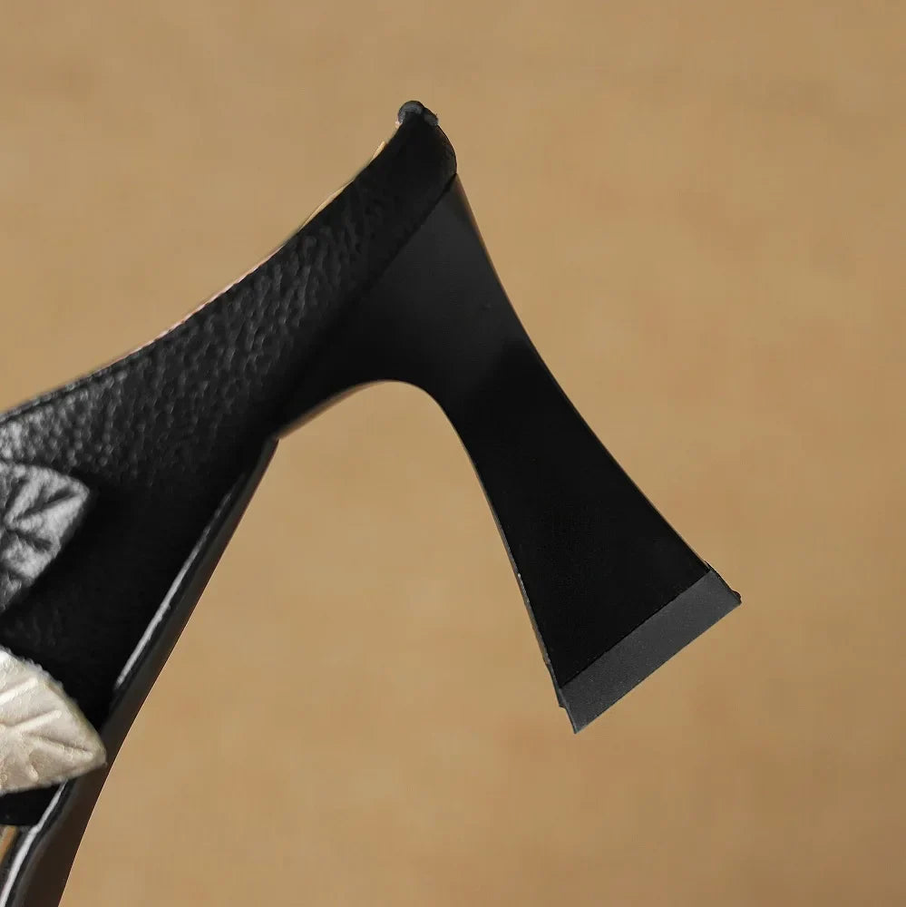 Escarpins en Cuir Véritable Grenat