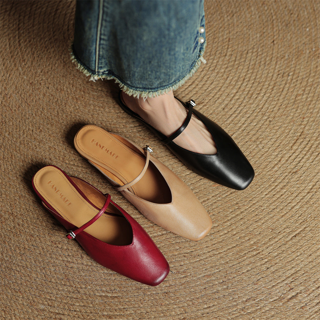 Authentic Leather Miral Mules