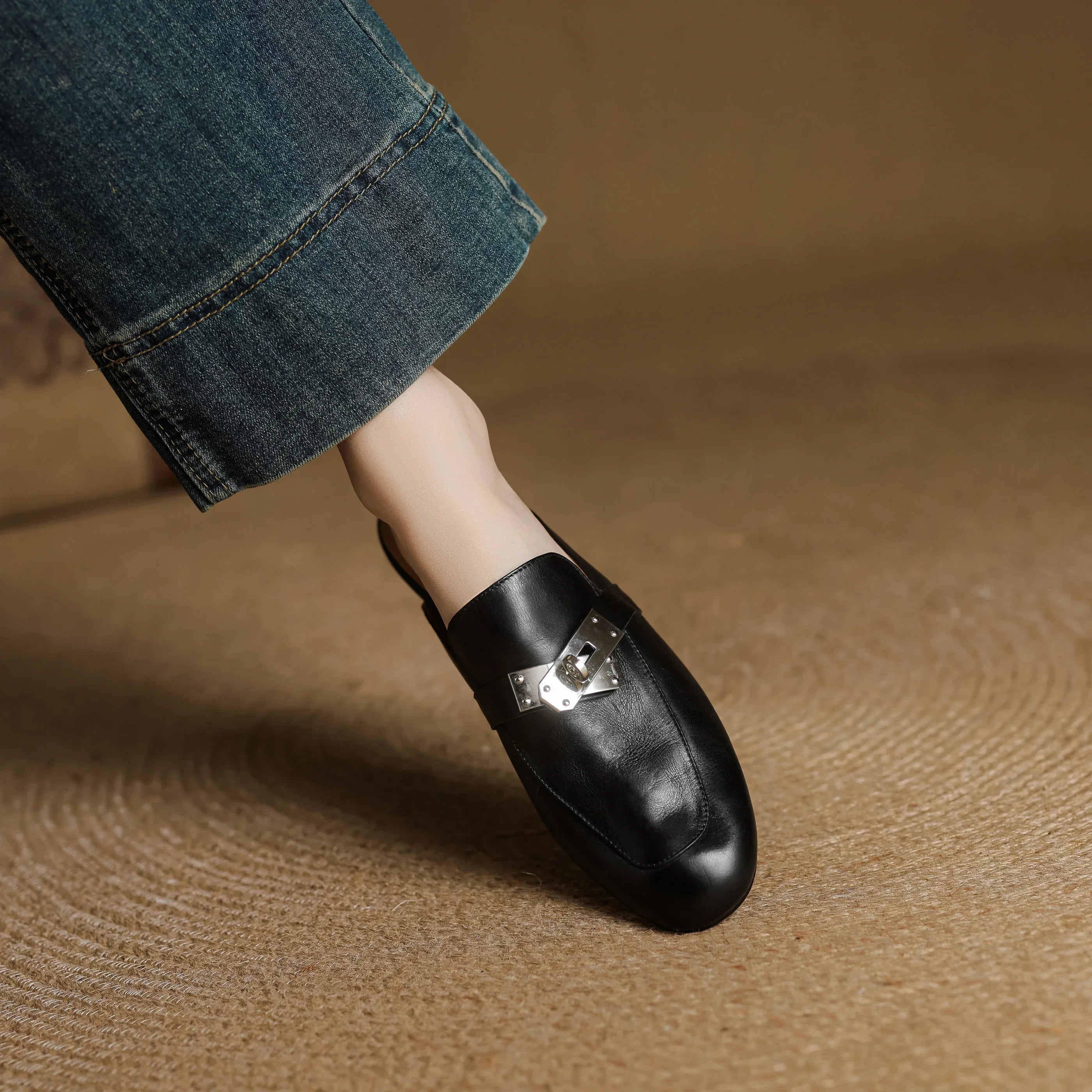 Carla Mules en Cuir Authentique