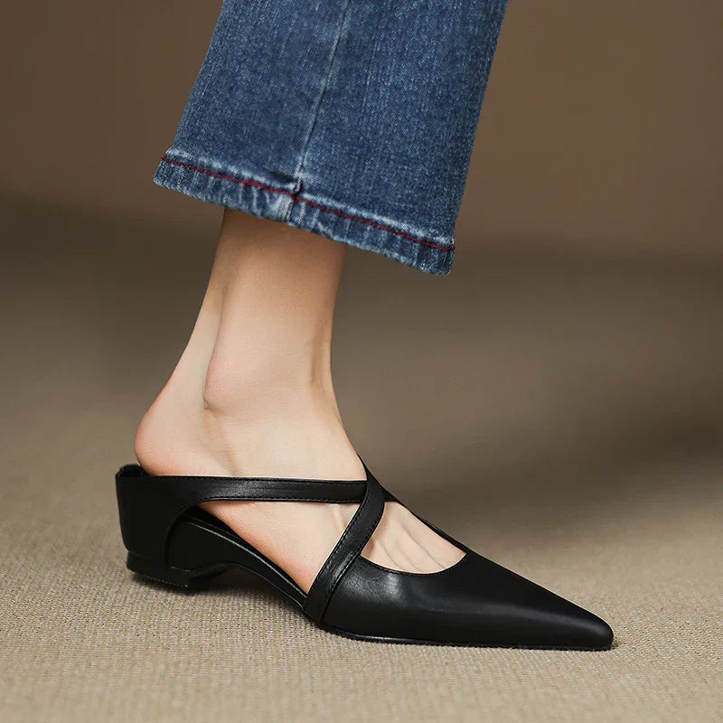 Aluna Mules en Cuir Authentique
