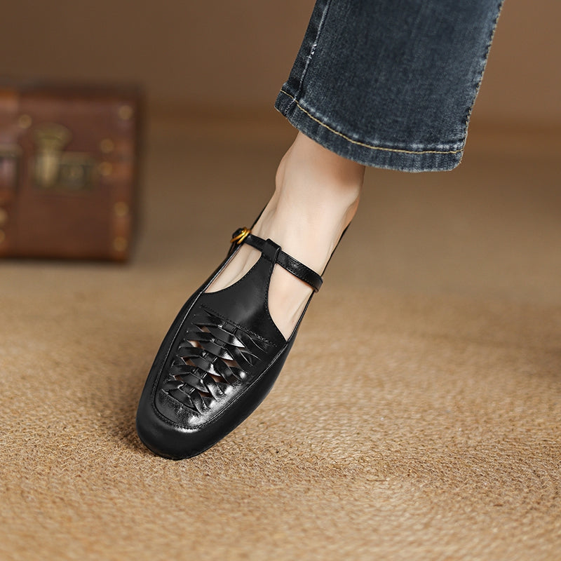 Véritable Mules en Cuir Elya