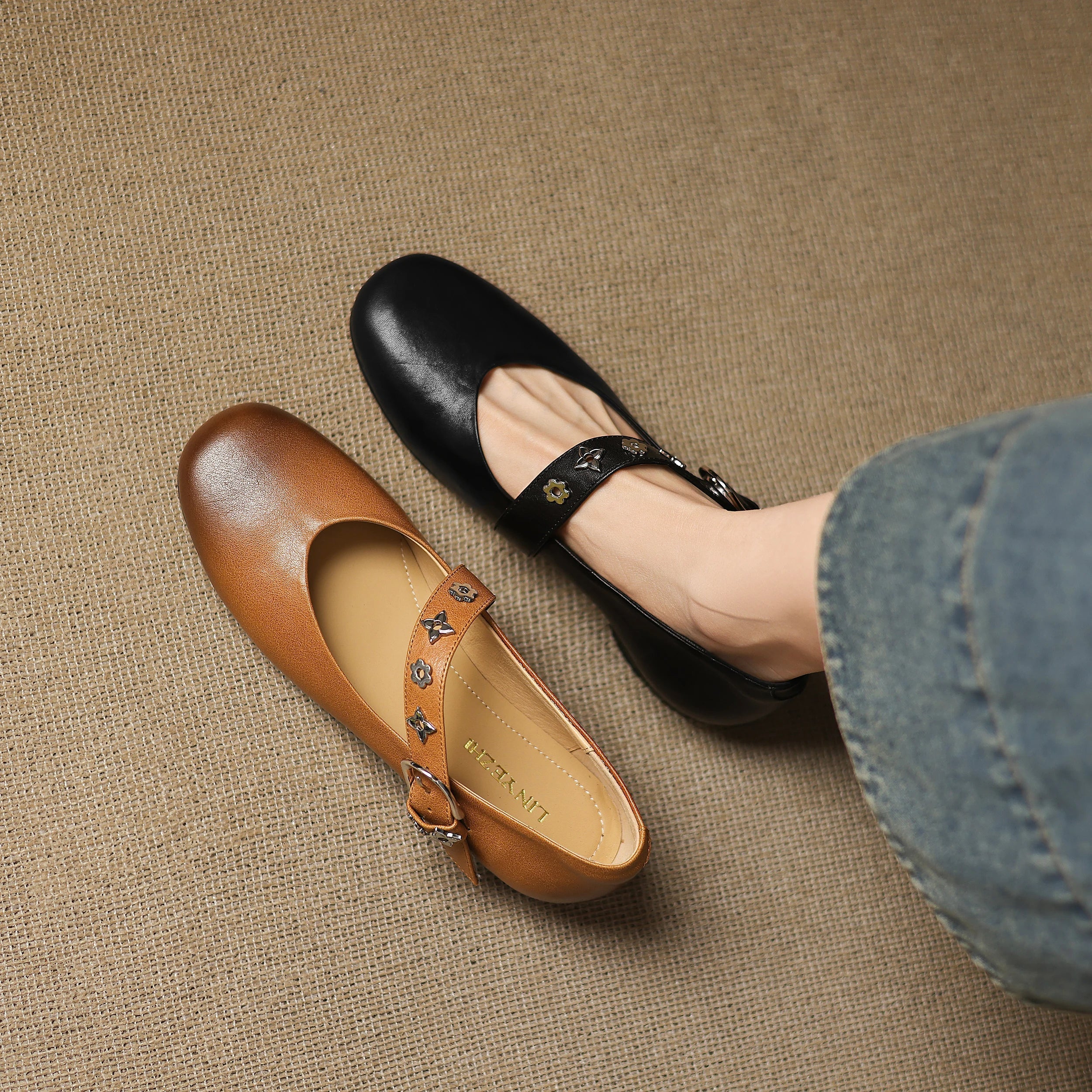 Elda Ballerinas en Cuir Authentique