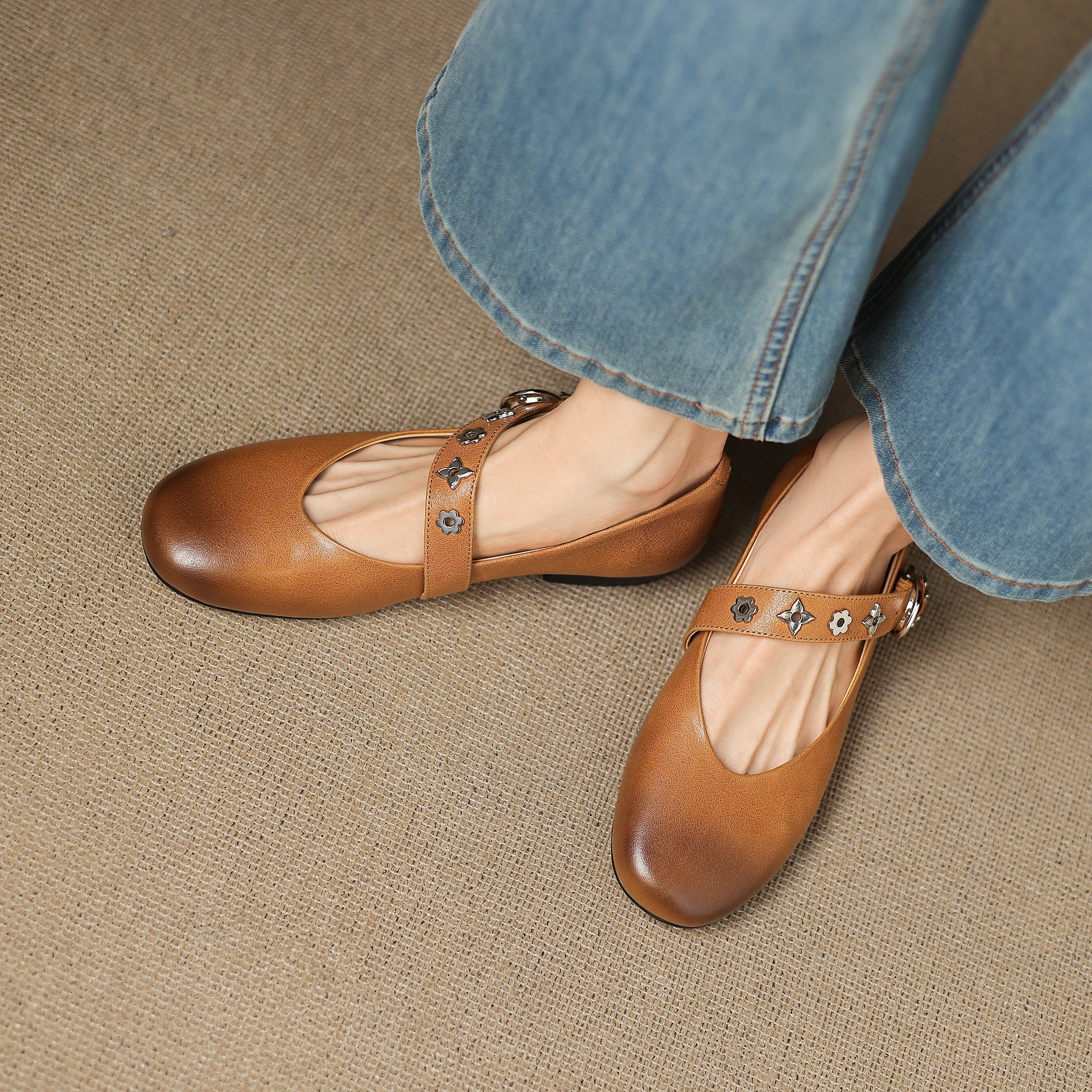 Elda Ballerinas en Cuir Authentique