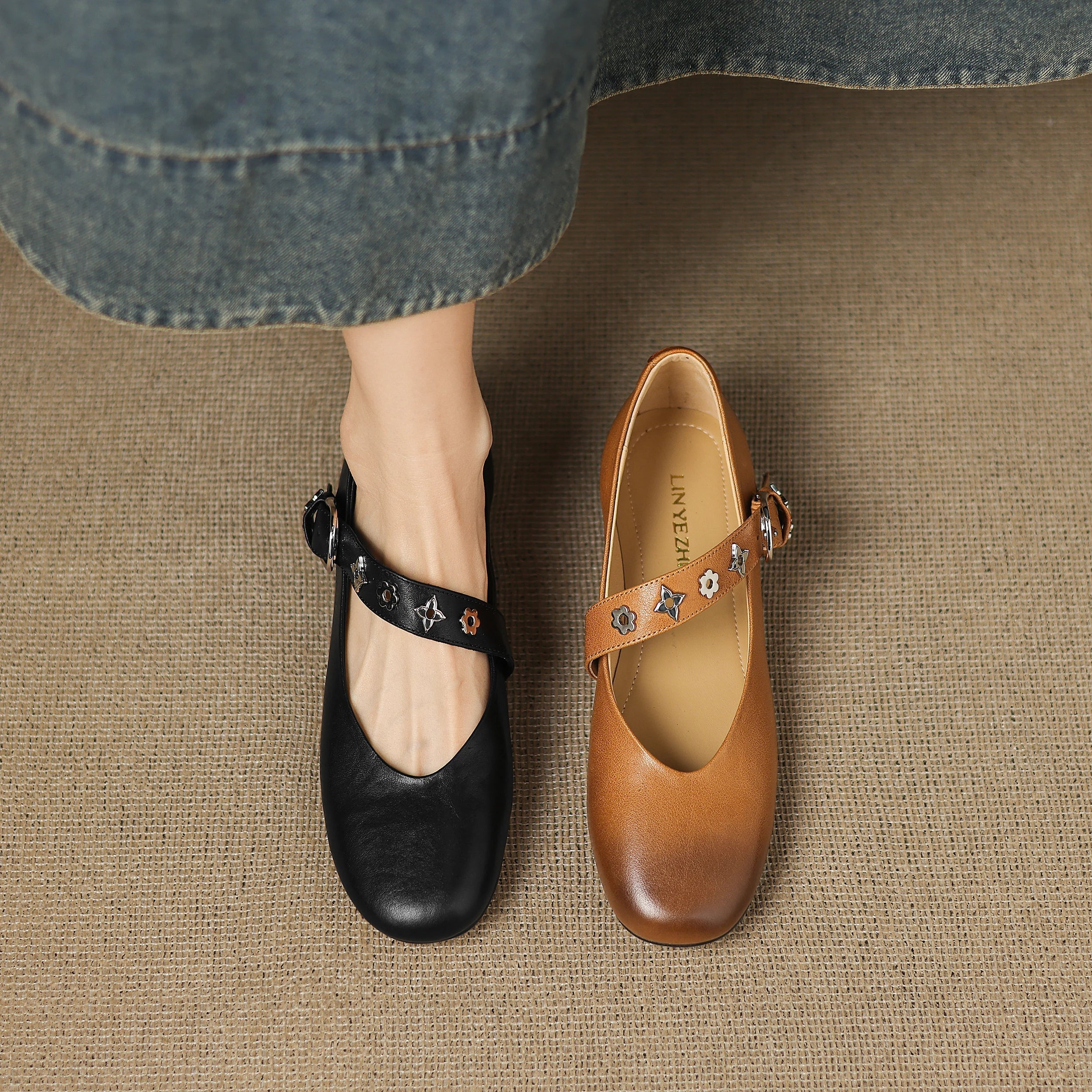 Elda Ballerinas en Cuir Authentique