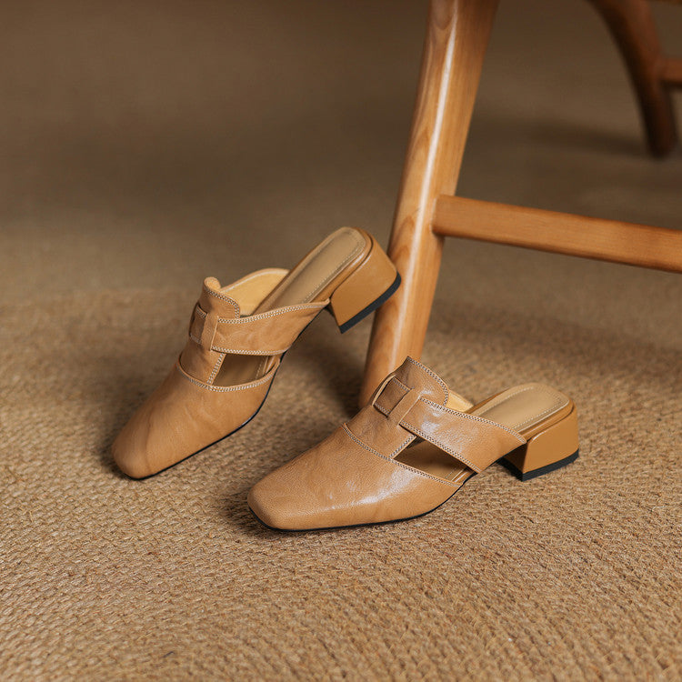 Authentic Leather Ivora Mules
