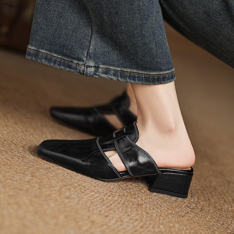 Authentic Leather Ivora Mules