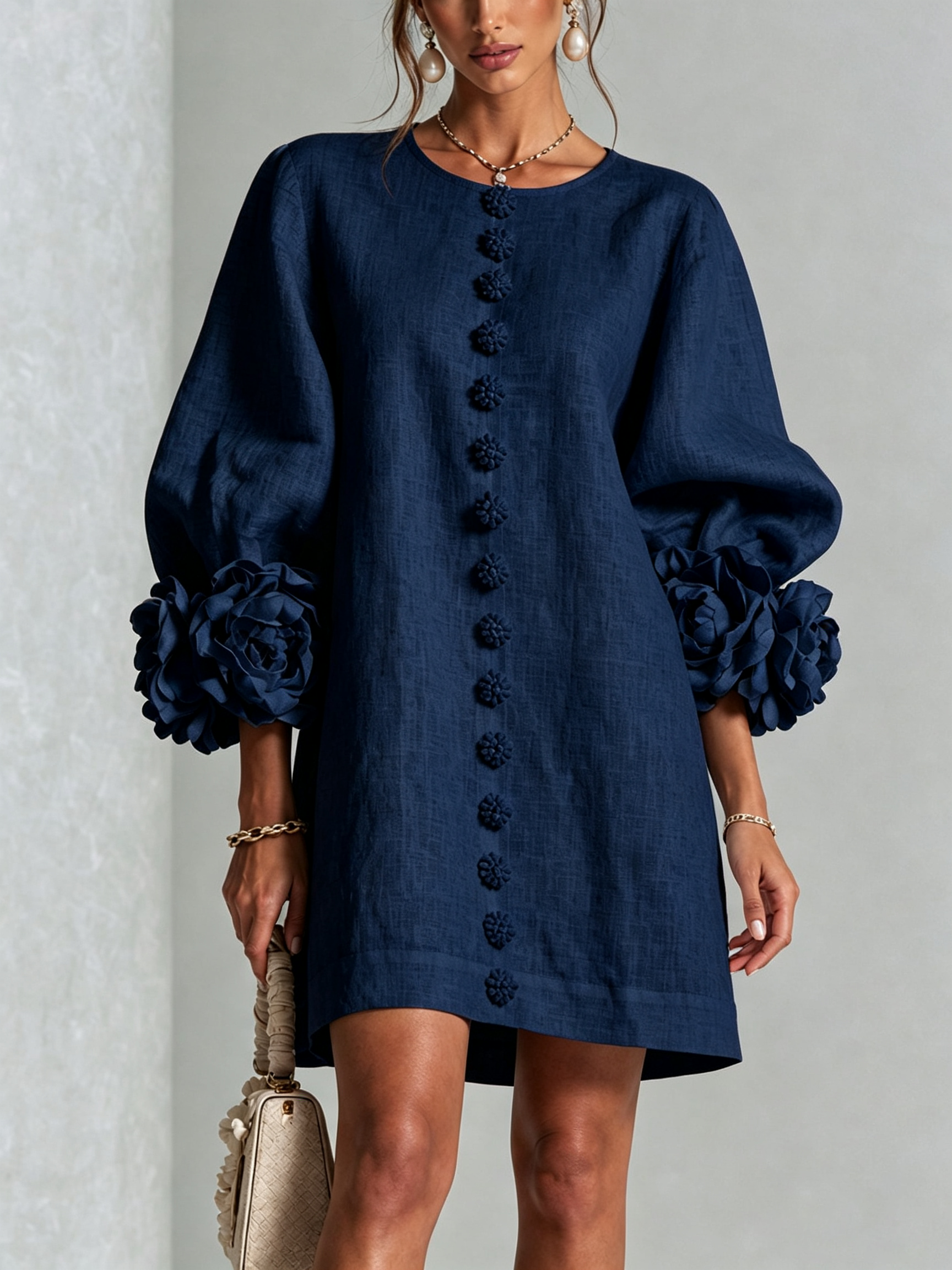 Robe Mini Florale Boutonnée