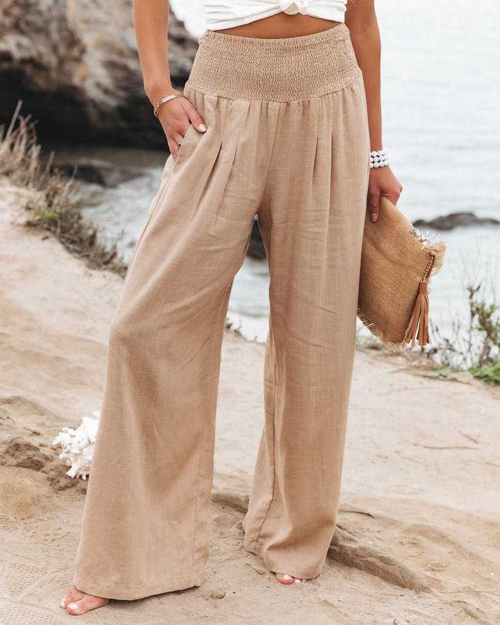 Pantalons Fluides de Plage à Jambes Amples