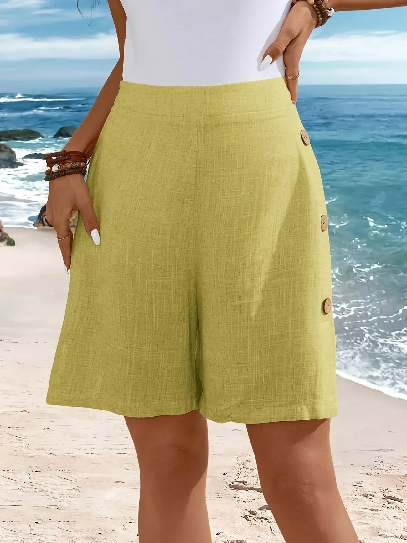AliceLeon™ | Short à Boutons Confortable