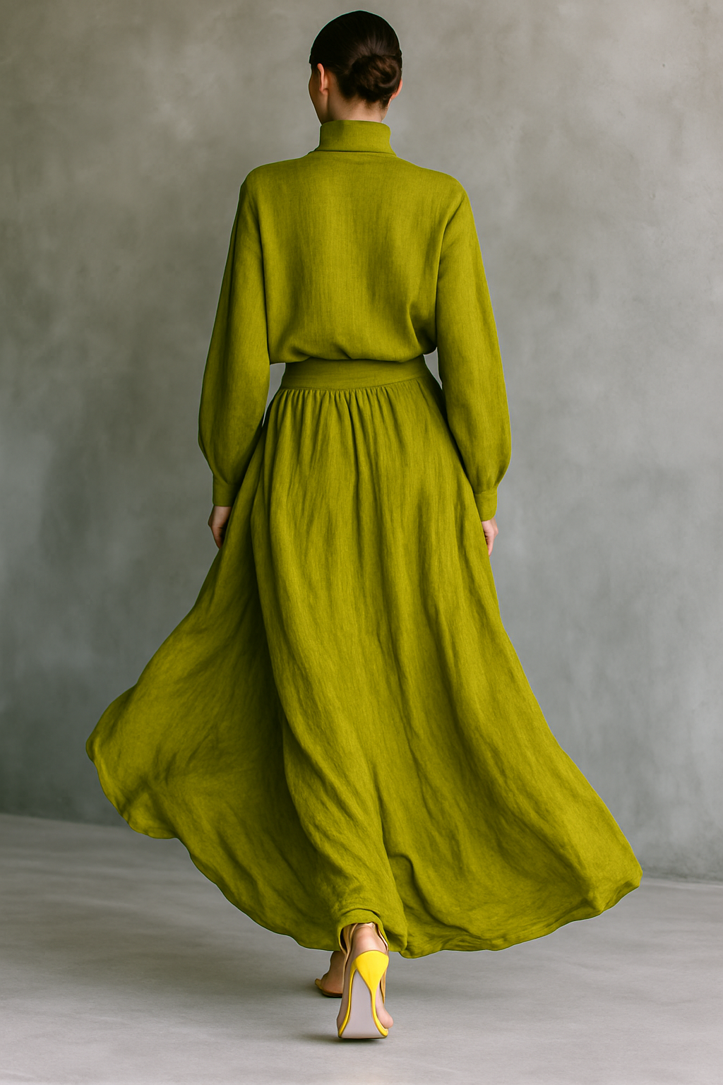 AliceLeon™ | Ensemble vert en coton et lin