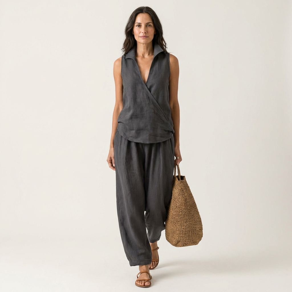 Ensemble Cache-Cœur avec Pantalon Large