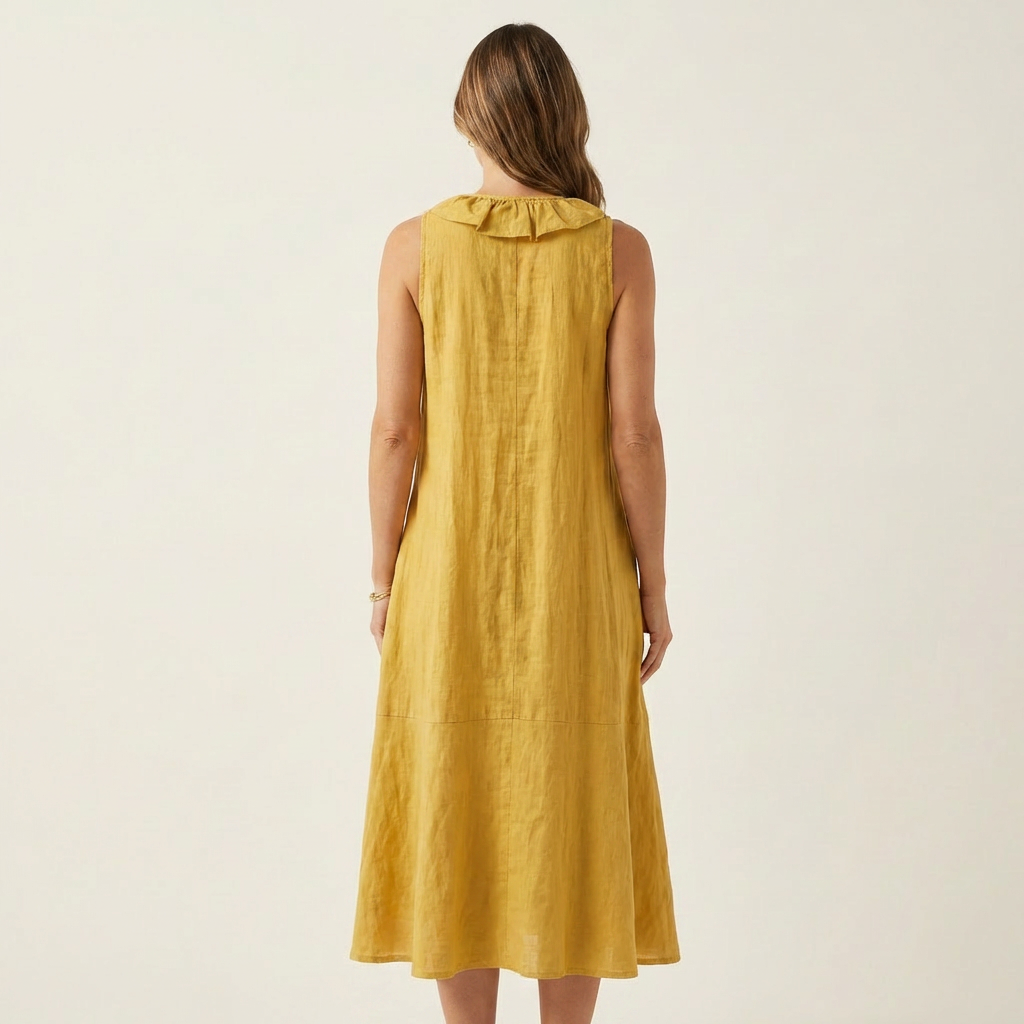 Maxi Robe en Lin Sans Manches
