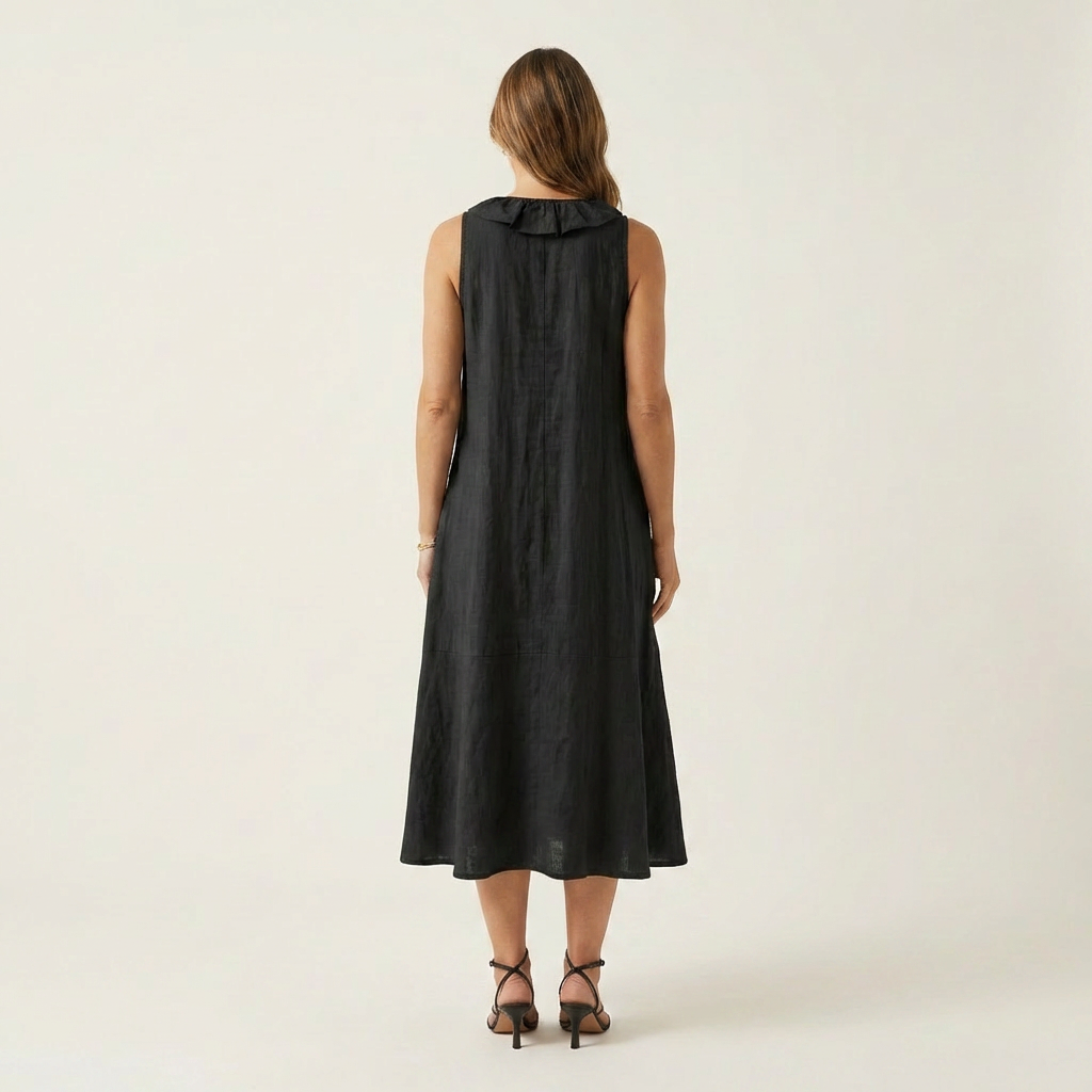 Maxi Robe en Lin Sans Manches