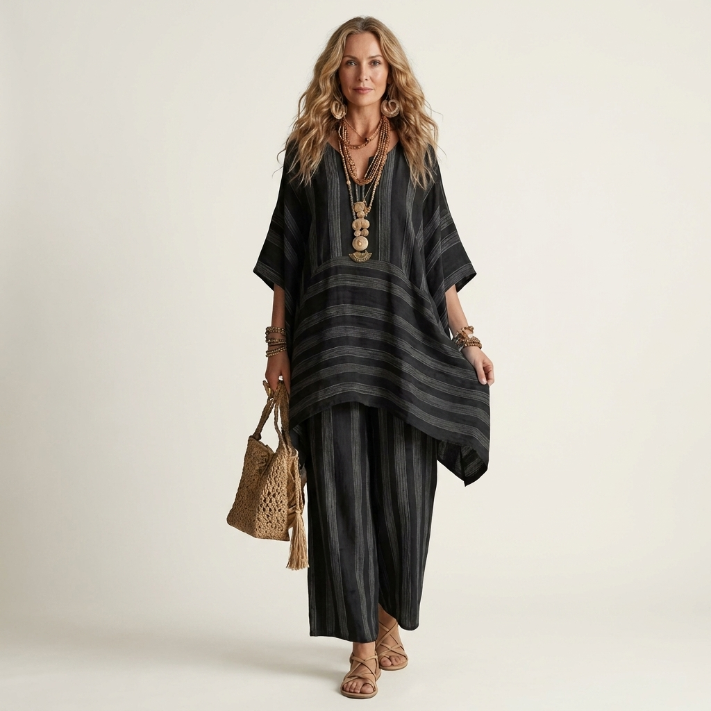 Ensemble Bicolore en Coton-Lin