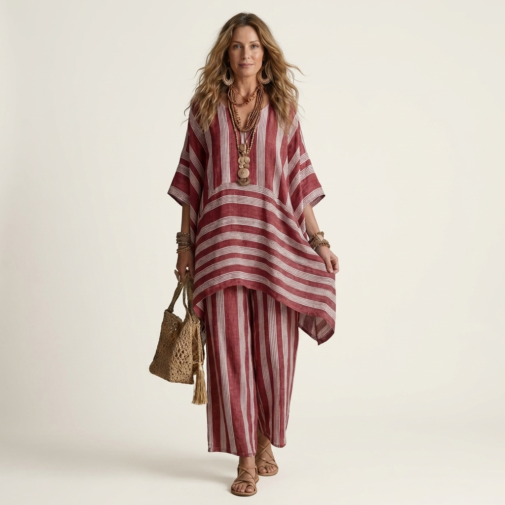Ensemble Bicolore en Coton-Lin