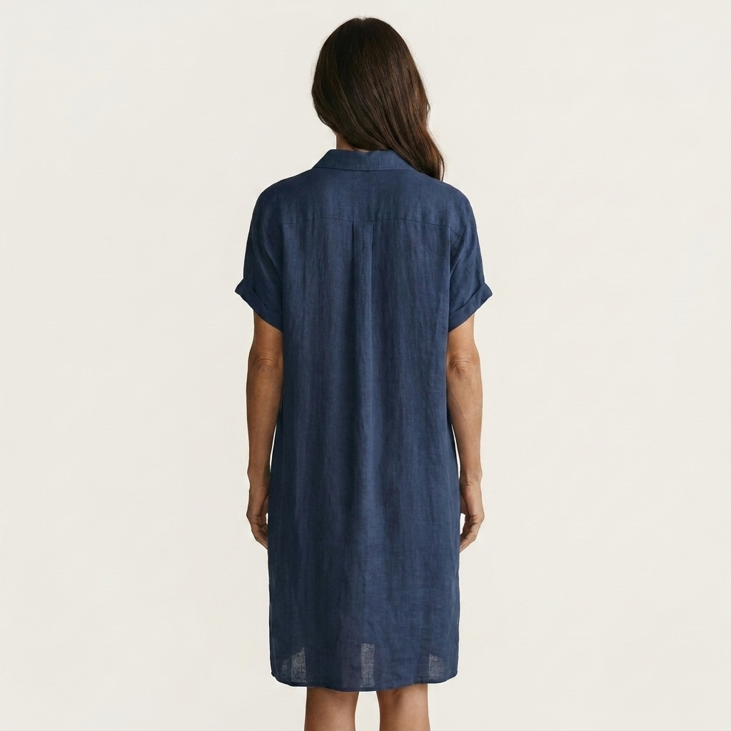 Robe Chemise Midi en Coton-Lin