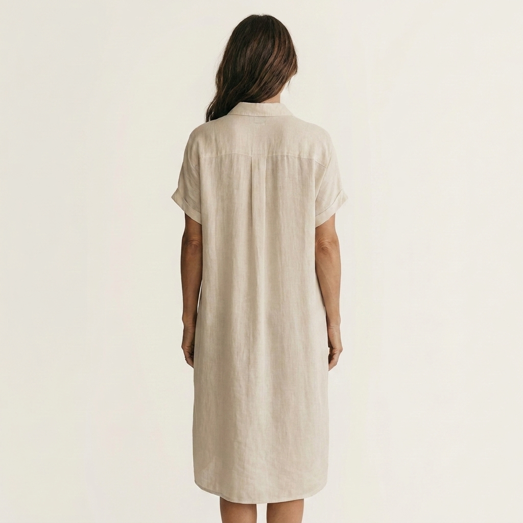 Robe Chemise Midi en Coton-Lin