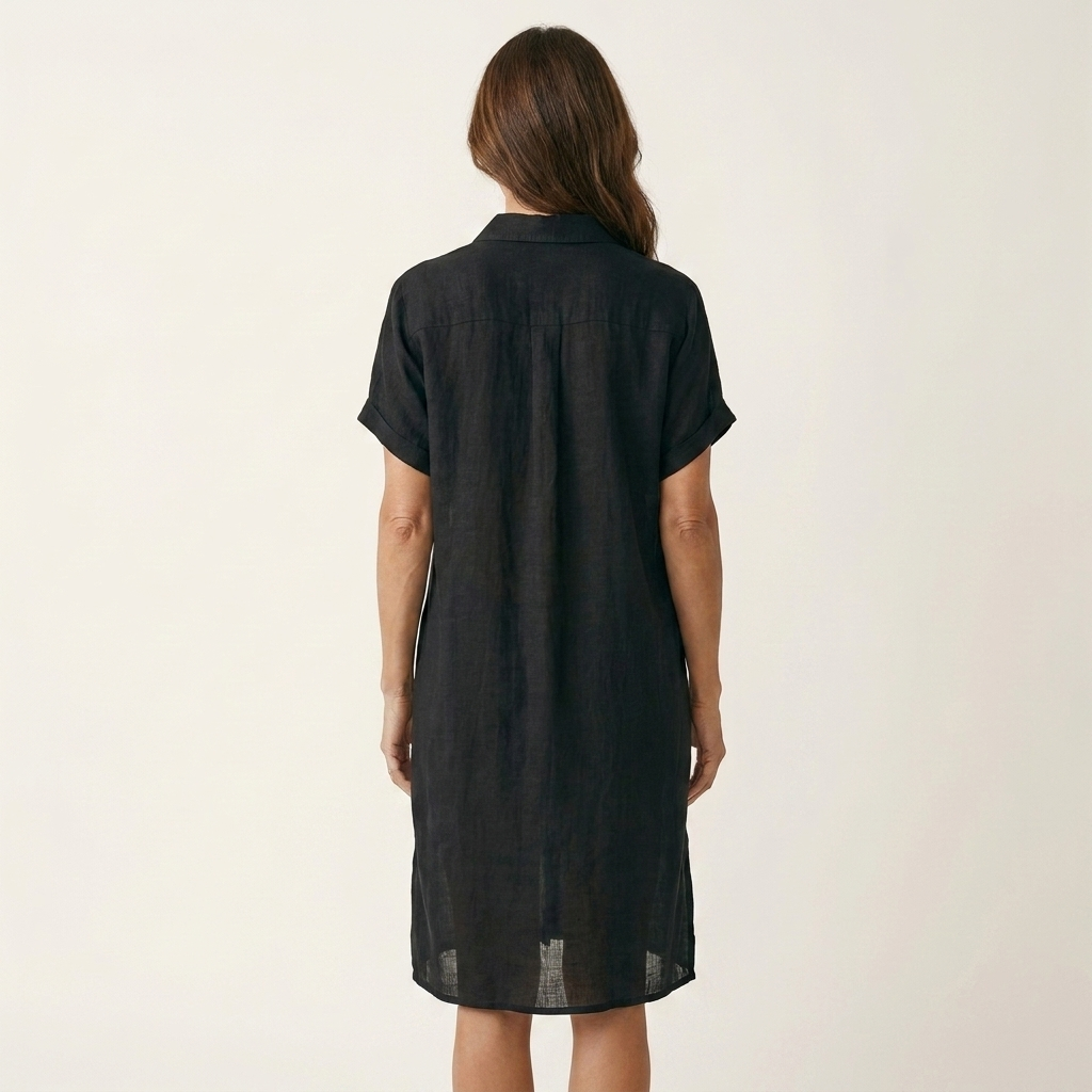 Robe Chemise Midi en Coton-Lin