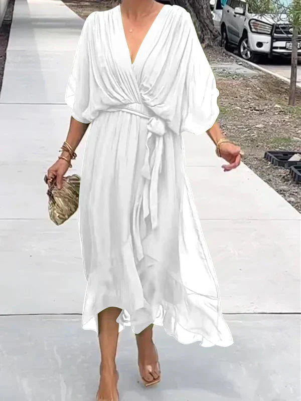 Robe en mousseline col V