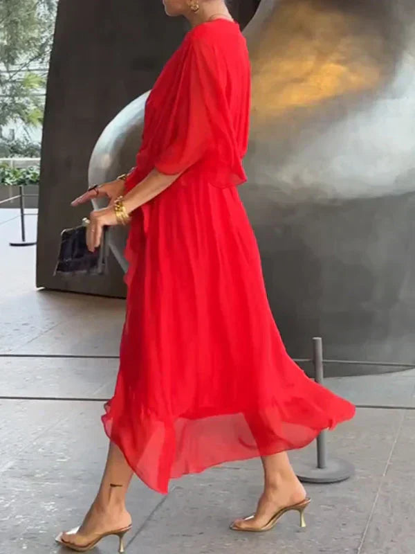 Robe en mousseline col V