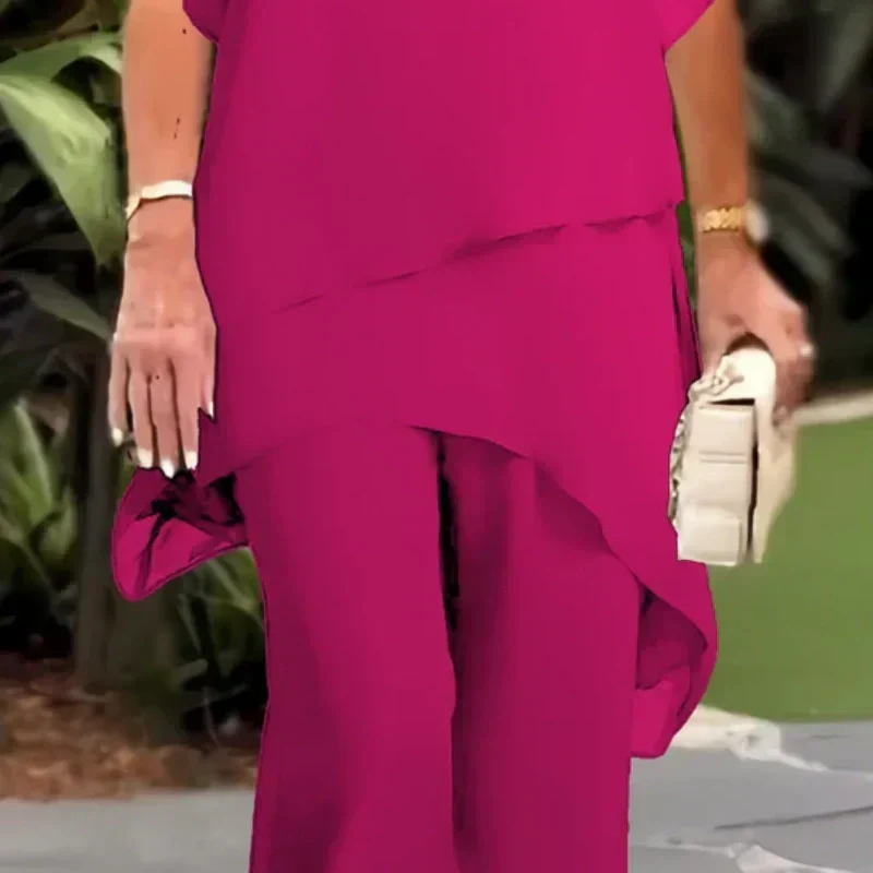 Ensemble Élégant Asymétrique en Deux Pièces