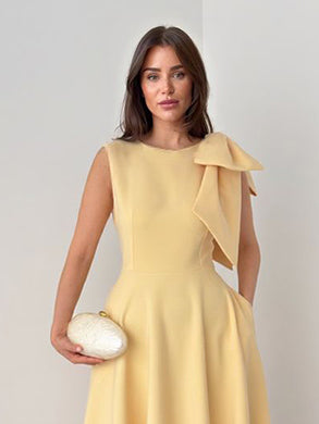 Robe midi ajustée à nœud
