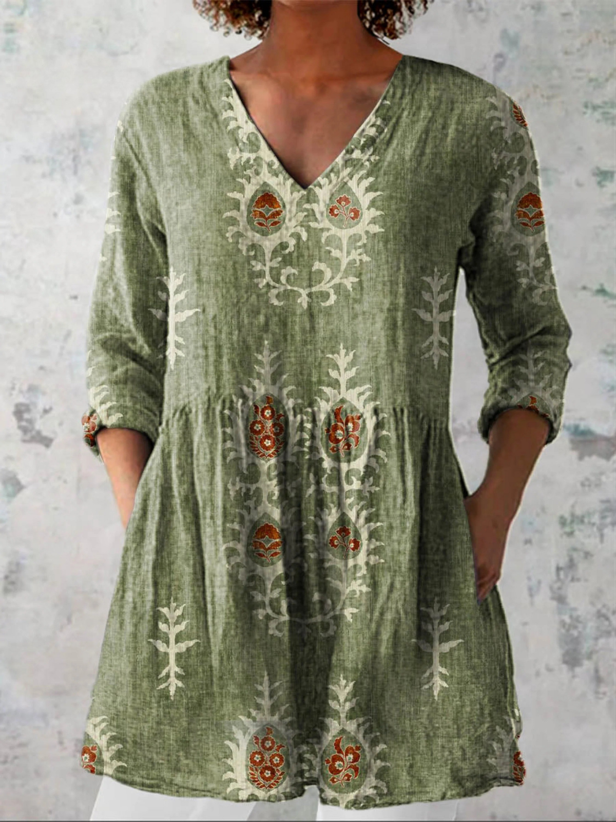 AliceLeon™ | Blouse longue à col en V