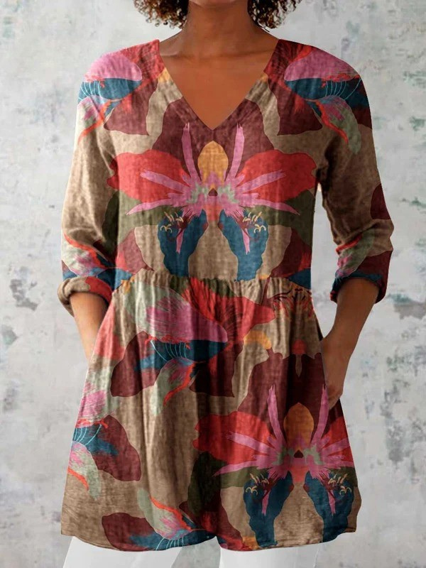 AliceLeon™ | Blouse longue à col en V