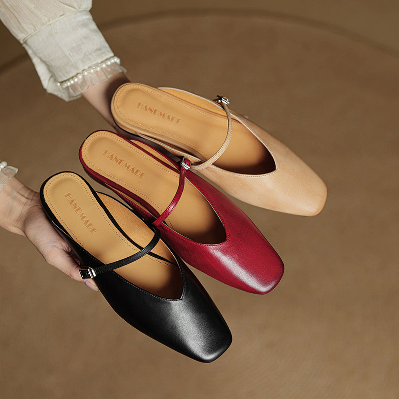 Authentic Leather Miral Mules