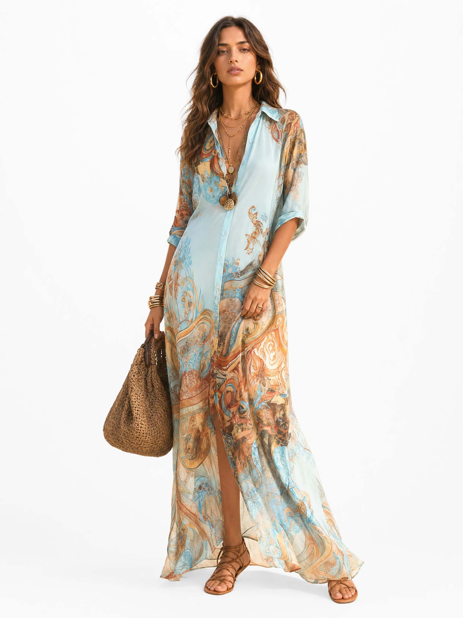 Maxi Robe Imprimée Style Bohème