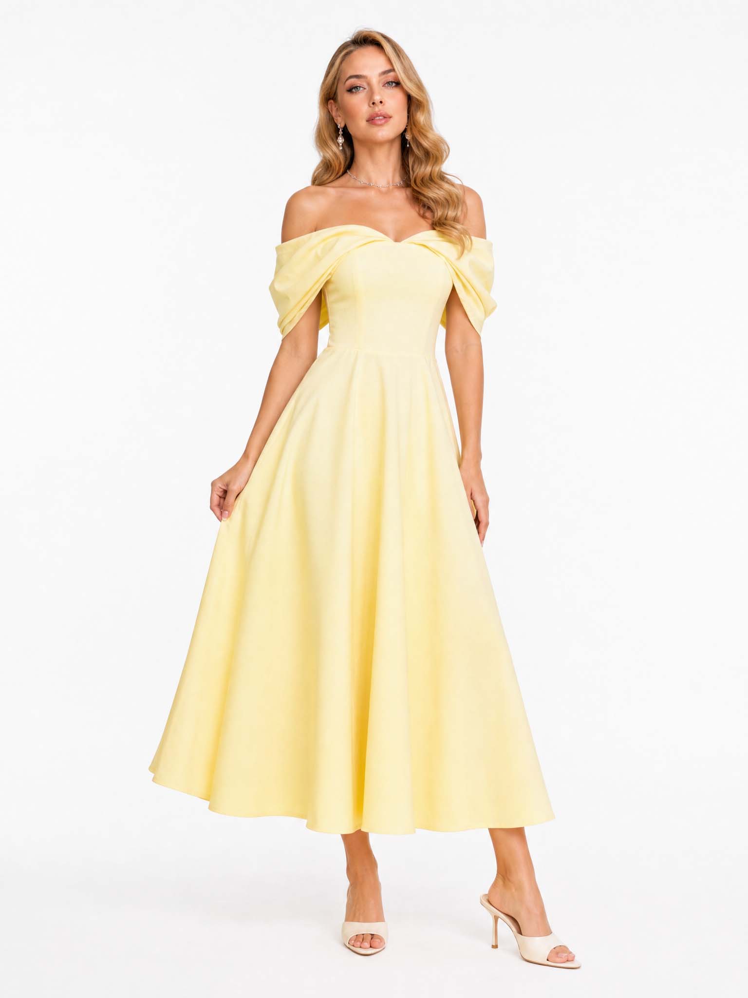 Robe Maxi Élégante à Épaule Dénudée