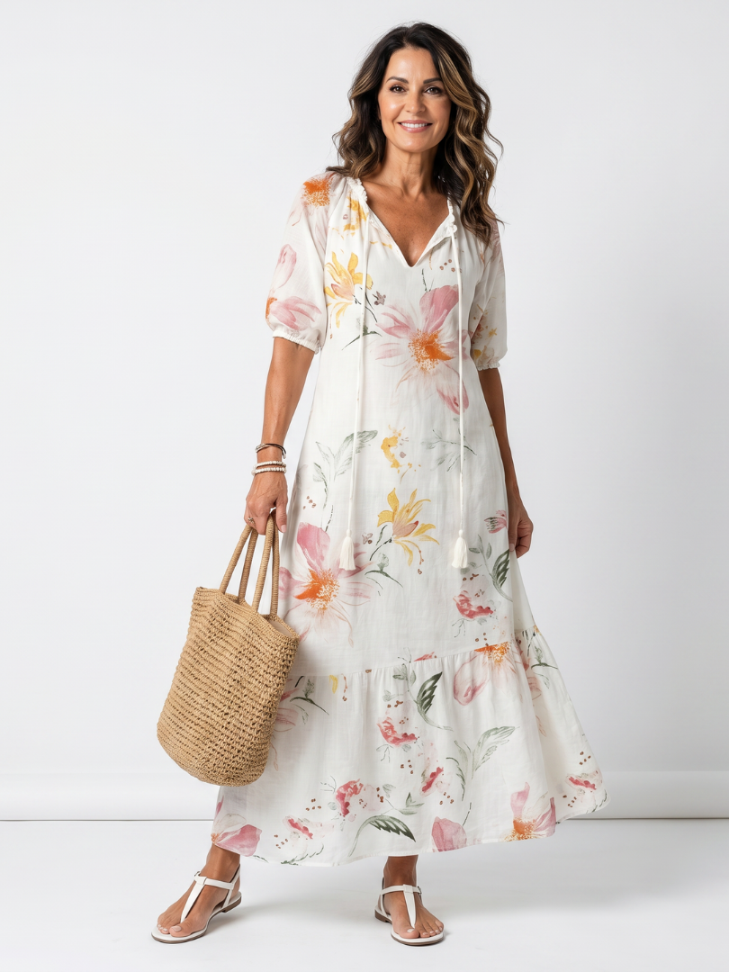 Noa | Robe midi fleurie