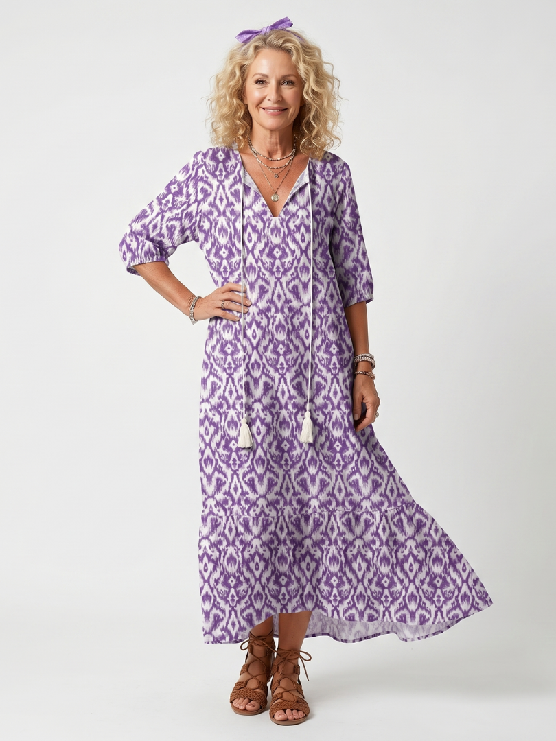 Penelope | Imprimé Midi Robe Nouée