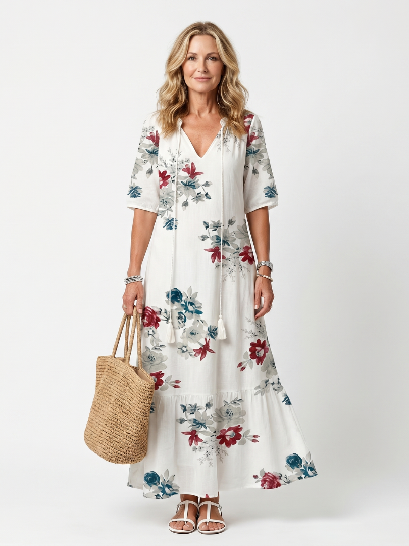 Maeva | Robe midi à nouer